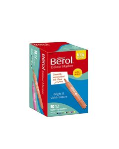 Berol Broad Tipped Colour Markers Assorted Bullet Tip - Pack of 12