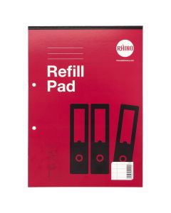 Rhino A4 Refill Pads 80 Pages 8mm Margin - Red - Pack of 6