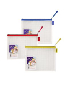 Snopake EVA Mesh Zippa-Bags A5 - Assorted - Pack of 3