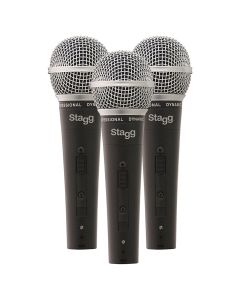 Set of 3 Stagg High Quality Dynamic Microphones