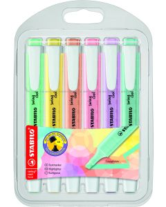 Stabilo Swing Pastel Highlighters - Assorted - Pack of 6