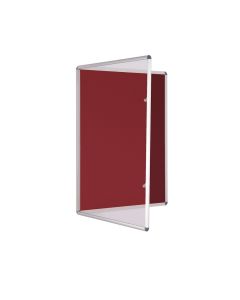 Tamperproof Lockable Noticeboard 600 x 900mm - Burgundy