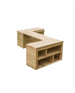 Outdoor Wooden Movable Storage Table