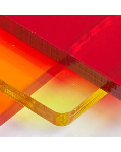 Transparent Perspex Cast Acrylic Sheet - 1000 x 500 x 3mm - Assorted Colours