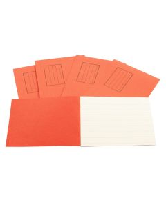 Exercise Books 5.25 x 6.5in 24 Page 15mm Feint - Red - Pack of 100