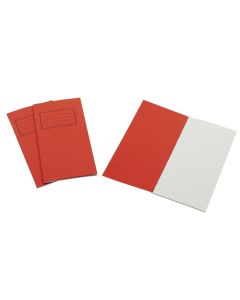 Exercise Books 8 x 4in 32 Page 12mm Feint - Vivid Red - Pack of 100