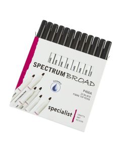 Spectrum Broad Pens - Black. Pack of 12