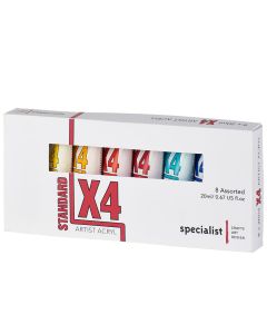 X4 Standard Acryl Tube 20ml Assorted. Set of 8