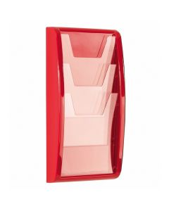 Panorama Leaflet Dispensers A4 3 Pockets - Red