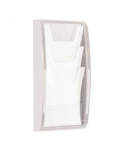 Panorama Leaflet Dispensers A4 3 Pockets - White