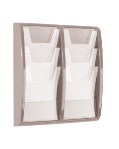 Panorama Leaflet Dispensers A4 6 Pockets - Grey