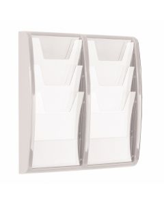 Panorama Leaflet Dispensers A4 6 Pockets - White