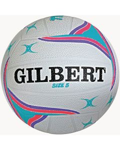 Gilbert APT Netball - Size 4 - White/Purple