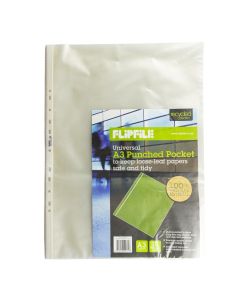 Plastic Punched Pockets A3 Portrait - Pack of 10