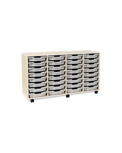 Pebble 32 Shallow Tray Unit White With Grey Drawers