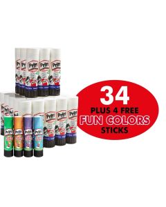 Pritt Stick Original 43g Large Classpack - Pack of 34 Plus 4 Free 20g Rainbow
