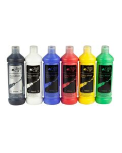 ClassArt Ready Mixed Paint 600ml Assorted - Pack of 6