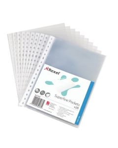 Rexel Superfine Plastic Punched Pockets A5 - Pack of 20