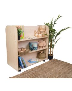 Mobile Double Bookcase - Maple