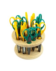 Wood Carousel Holding 12 Crazy Cut Scissors