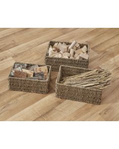 Rectangular Seagrass Baskets - Set of 3