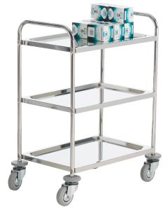 Stainless Steel Shelf Trolley - 3 Shelf