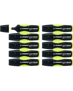 Stabilo Green Boss - Yellow - Pack of 10