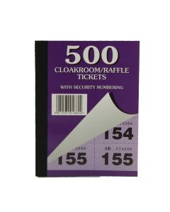 Silvine Cloakroom Ticket 1-500 - Pack of 12