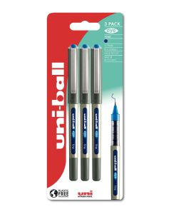 Uni-ball Eye UB-157 Gel & Rollerball Pen - Blue - Pack of 3