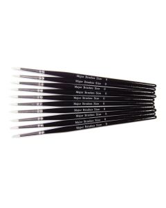 White Synthetic Sable Brushes Size 0 - Pack of 10