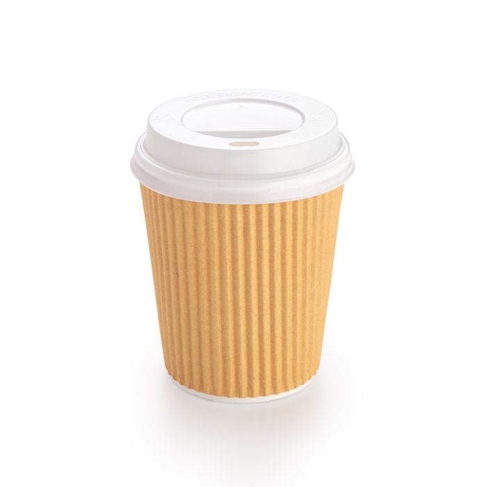 8oz Domed Sip Through Lid White - P1000