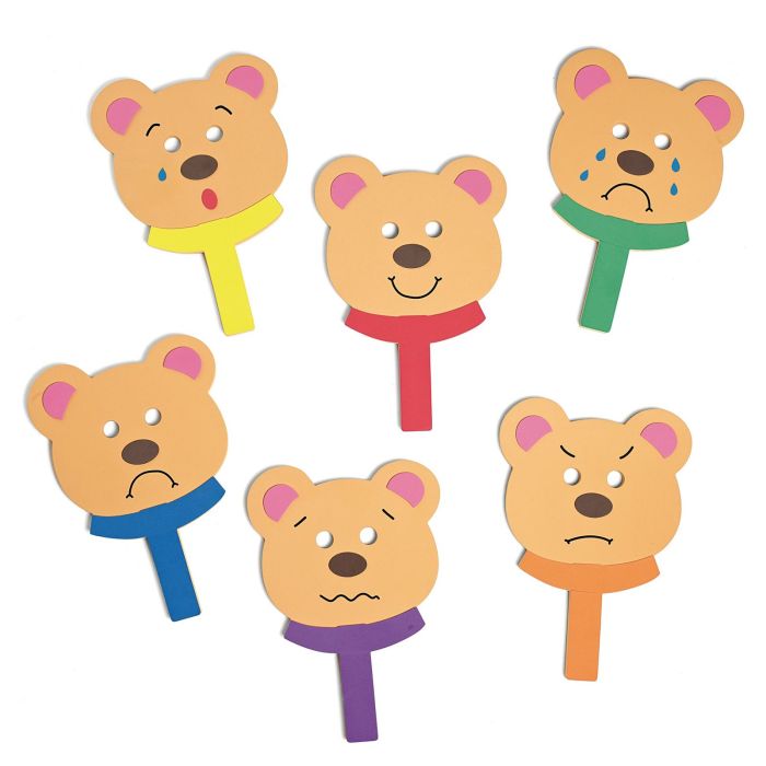 Feely Face Bears Mask Set - Pack of 6