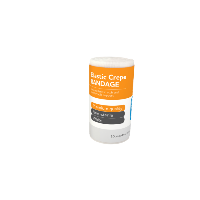 Crepe Bandage With Elastic Clips 100mm x 4m - Pack of 12