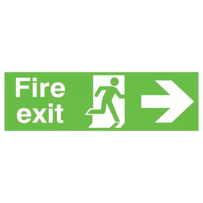 Fire Exit Niteglo Sign Right 150 x 450mm PVC
