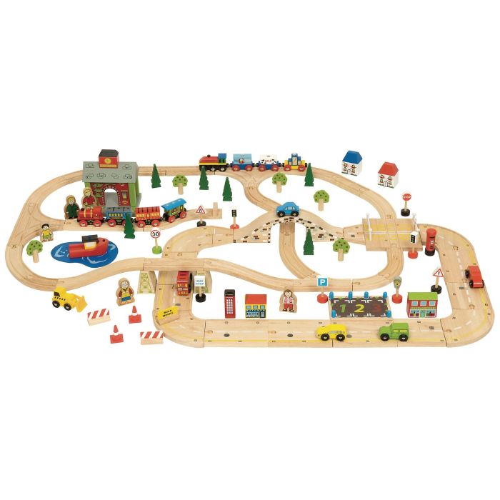 Bigjigs Toys City Road and Railway Set