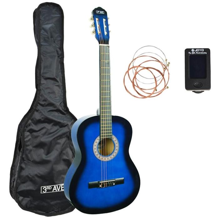 3rd Avenue Full Size Classical Guitar Pack - Blueburst