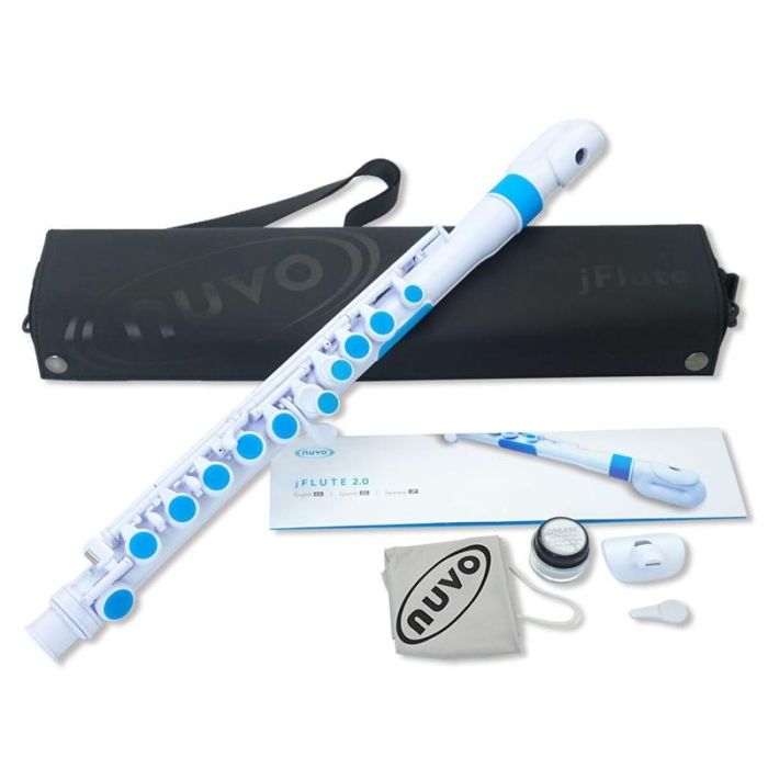 Nuvo jFlute - White with Blue Collar