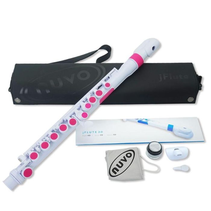 Nuvo jFlute - White with Pink Collar
