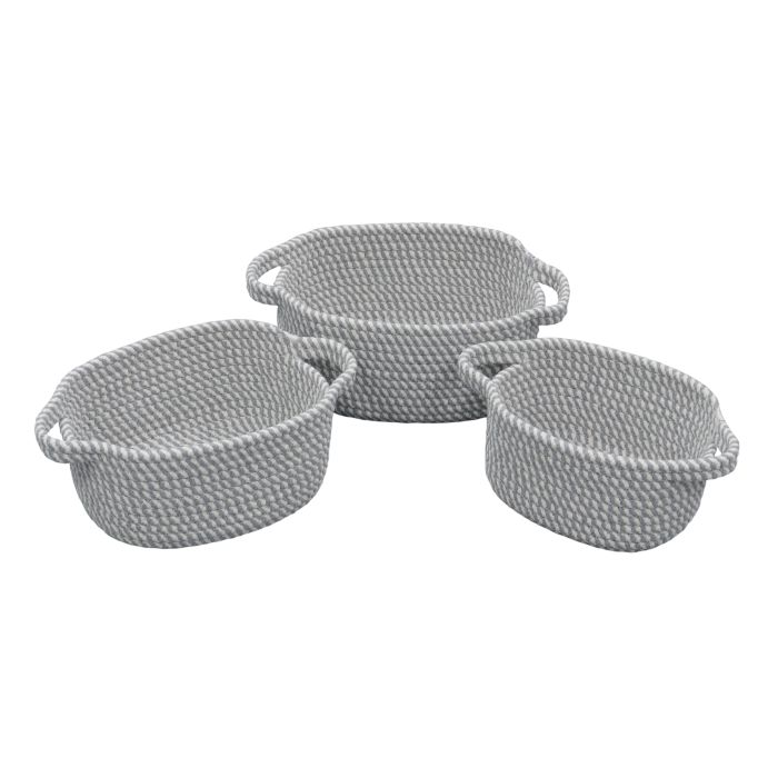 Edison Cotton Rope Storage Baskets With Handles - Set of 3