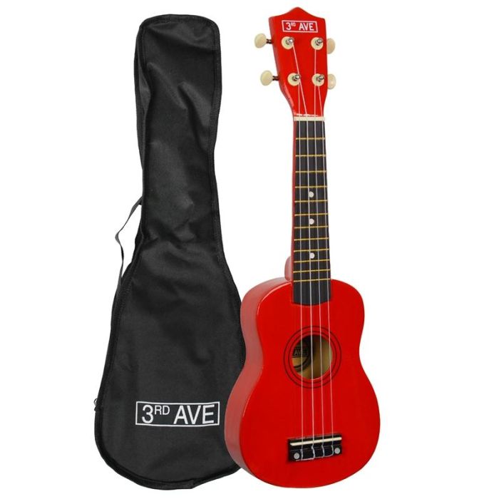 3rd Avenue Soprano Ukulele - Red