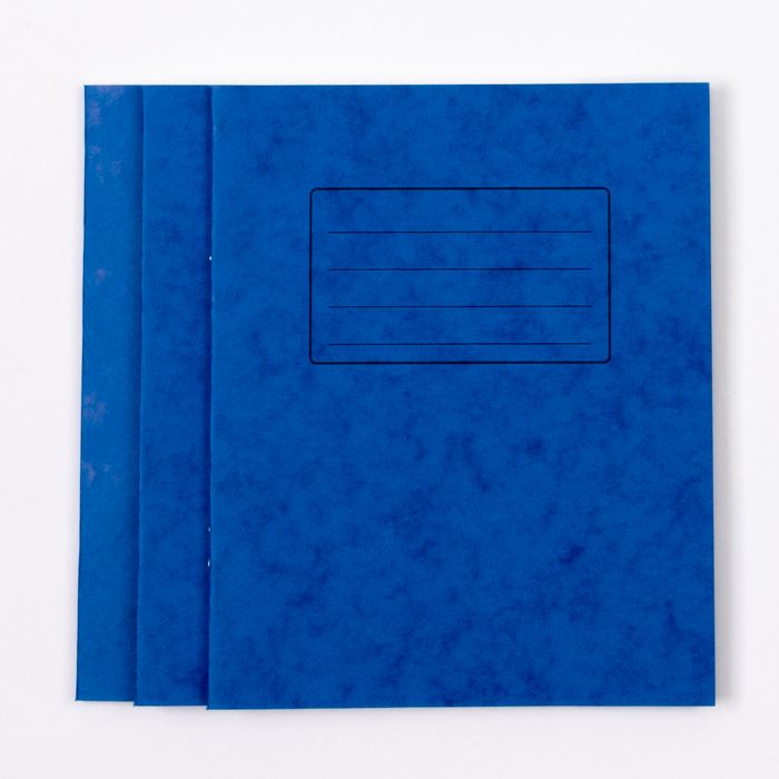 8" x 6.5" Exercise Book 48 Page- 8mm Ruled- Blue - Pk 100