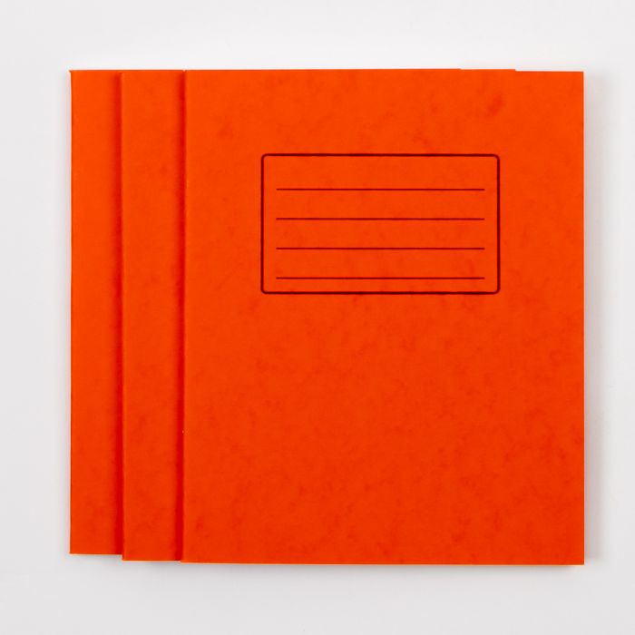 8" x 6.5" Exercise Book 80 Page- 8mm Ruled- Orange - Pk100