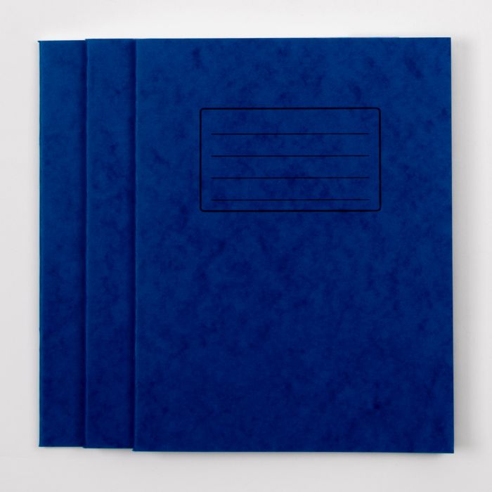 9"x7" Exercise Book 80P- 8mm Ruled With Margin- Blue- Pk 100