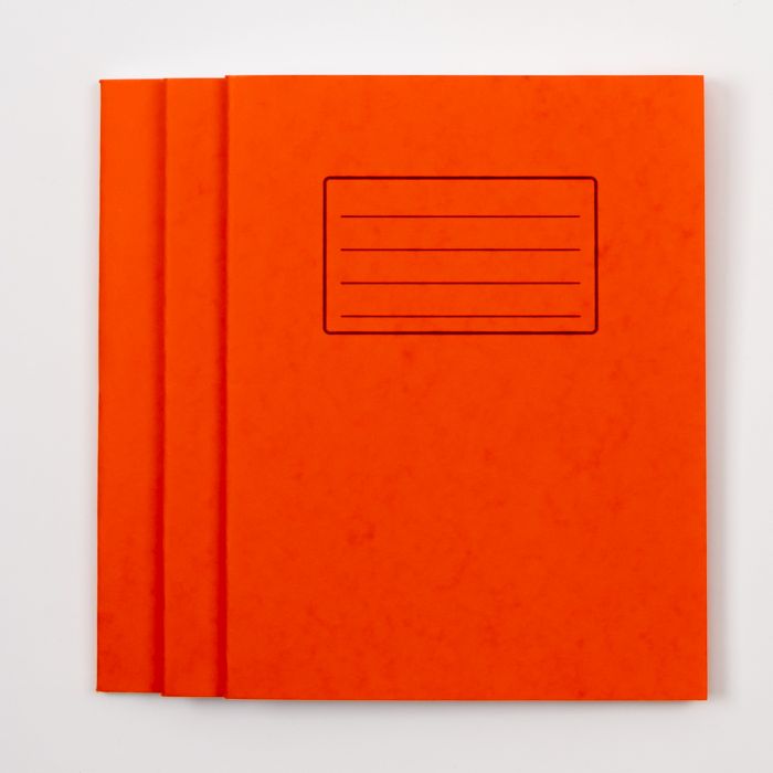9"x7" Exercise Book 80 Page- 7mm Squared- Orange - Pk 100