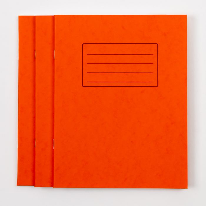 9"x7" Exercise Book 80 Page- 5mm Squared- Orange - Pk 100