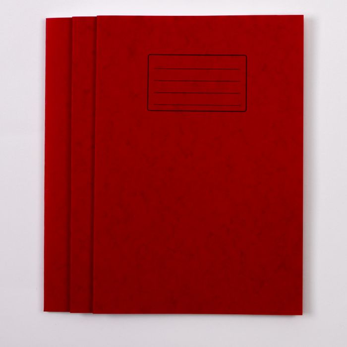 A4 Exercise Book 64 Page- 8mm Ruled/Margin- Red - Pack of 50