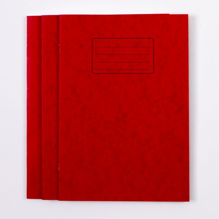 A4 Exercise Book 80P- 6mm Ruled/Margin- Red- Pack of 50