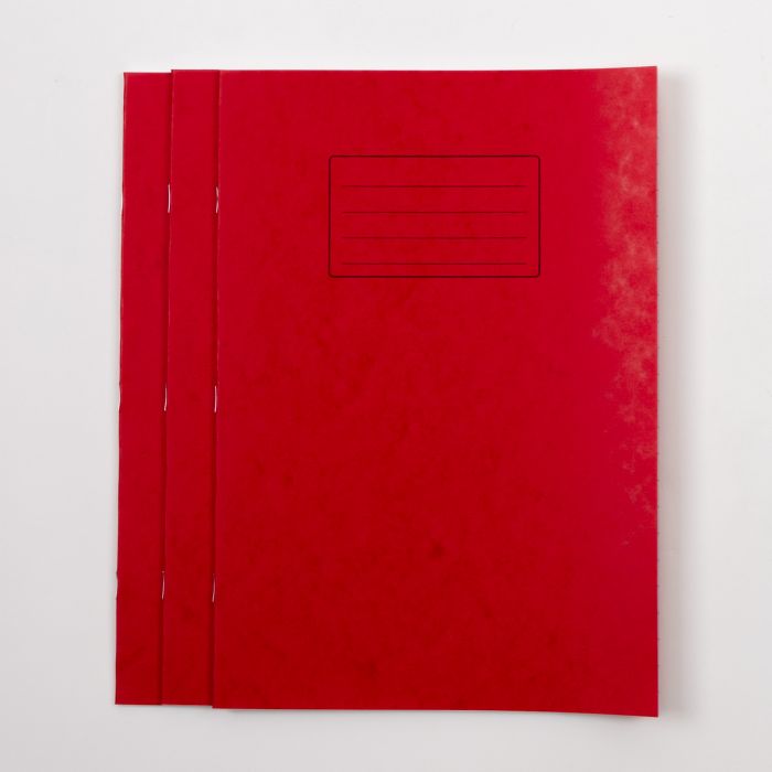 A4 Exercise Book 32 Page- 12mm Ruled/Plain- Red- Pk 100