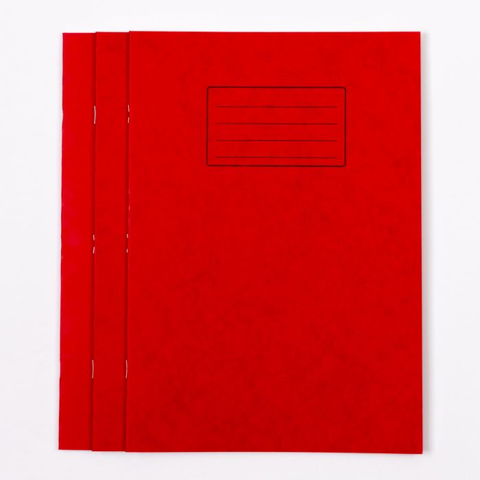 A4 Exercise Book 32 Page- 10mm Ruled/Margin- Red - Pk 100