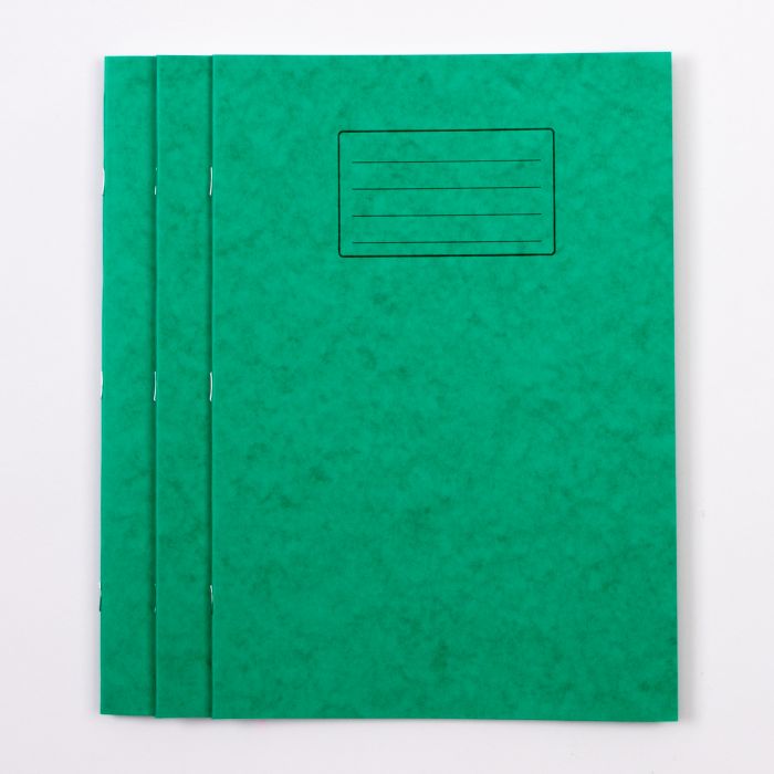 A4 Exercise Book 32 Page- Plain/8mm Ruled- Green - Pk 100